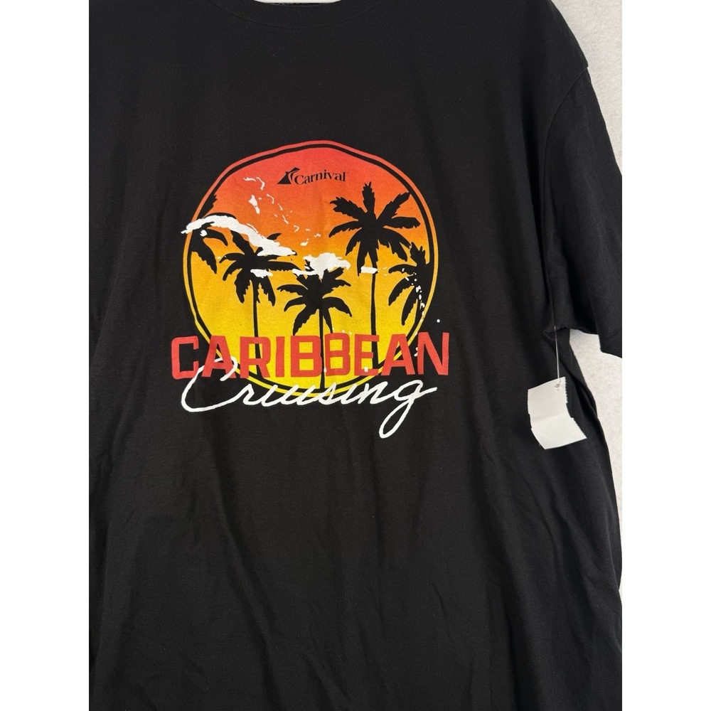 Carnival Cruise Caribbean Cruising T Shirt Mens 3XL Black Graphic Tropical NWT